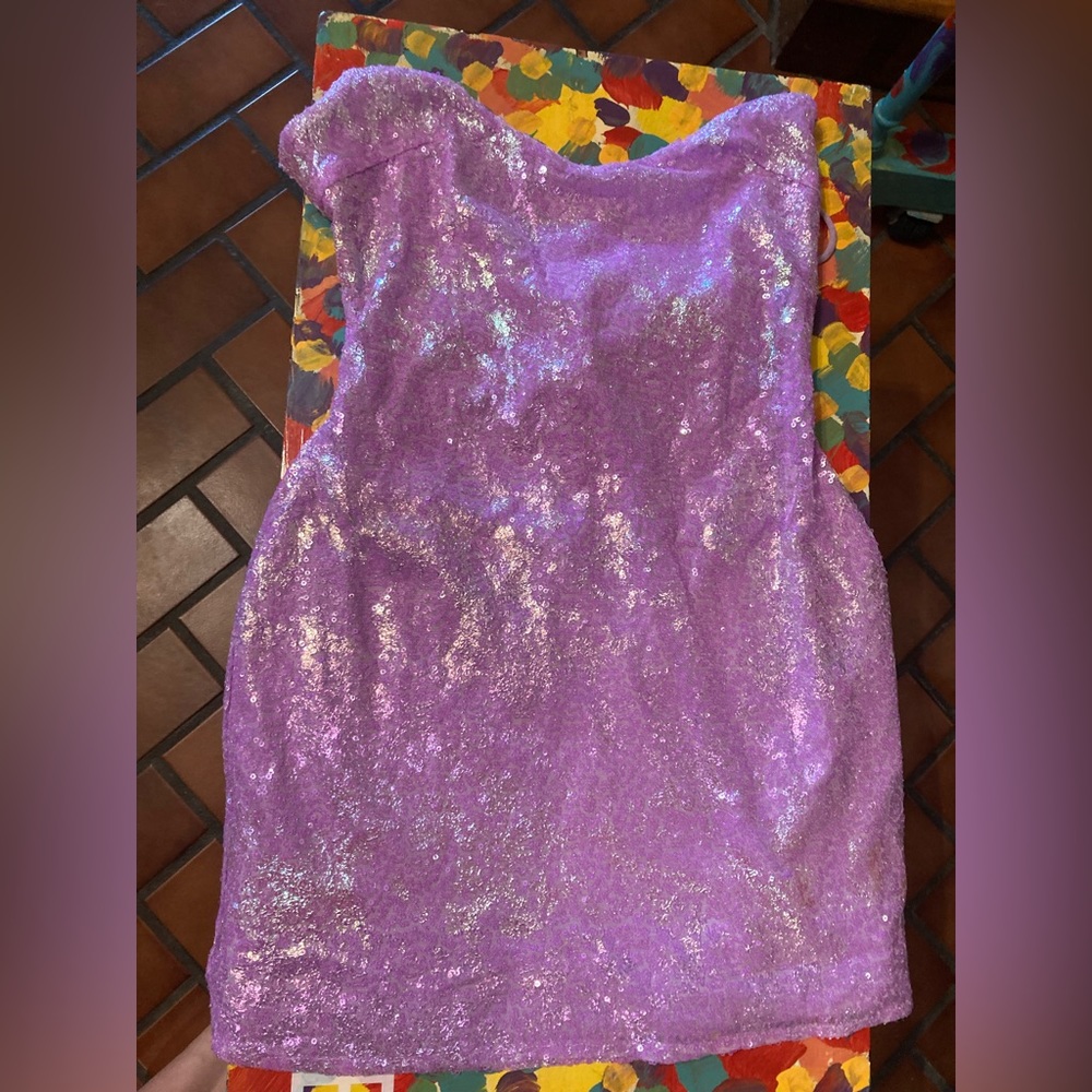 White Fox Boutique Lilac Need A Reason Sequin Mini Dress - Picture 2 of 9